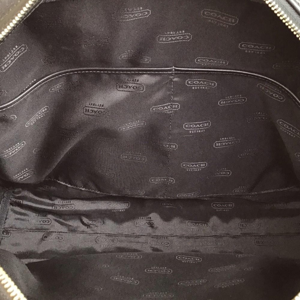 Coach Black Leather Briefcase Laptop Business Portfolio Bag - Picture 10 of 12